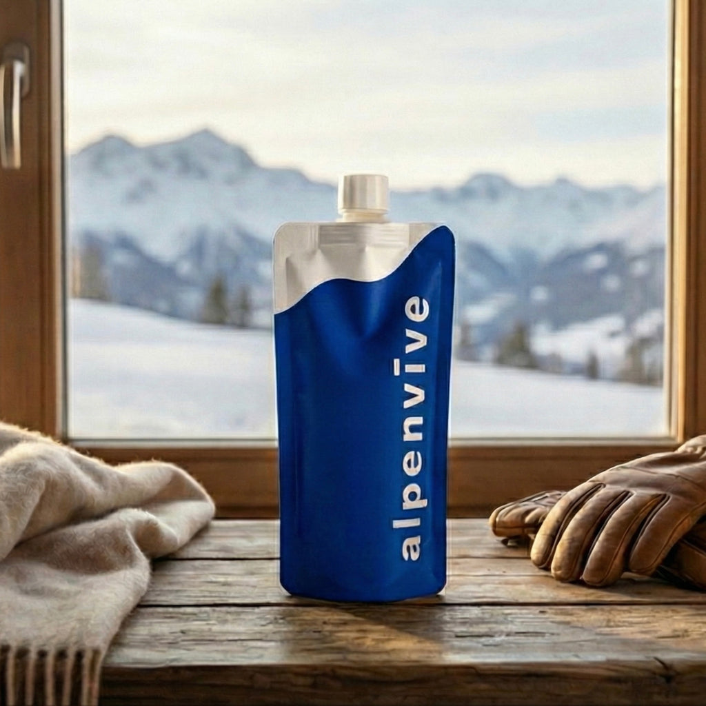 alpenvīve alpenvive AeroFlex soft hydration bottle. Built for skiing and snowboarding at Alta, Snowbird, Park City, Deer Valley, Mammoth Mountain, Big Bear, Snow Valley, Palisades Tahoe, Northstar, Heavenly, Kirkwood, Jackson Hole, Big Sky, Sun Valley, Aspen Snowmass, Vail, Breckenridge, Copper Mountain, Winter Park, Steamboat, Keystone, A-Basin, Telluride, Killington, Stowe, Okemo, Mount Snow, Stratton, Sugarbush, Sunday River, Loon Mountain, Snowshoe, and Blue Mountain. High-performance flat water bottle 